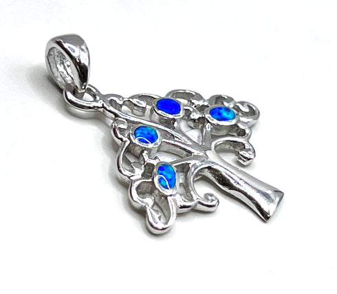 Sterling Silver Colored Tree of Life Pendant